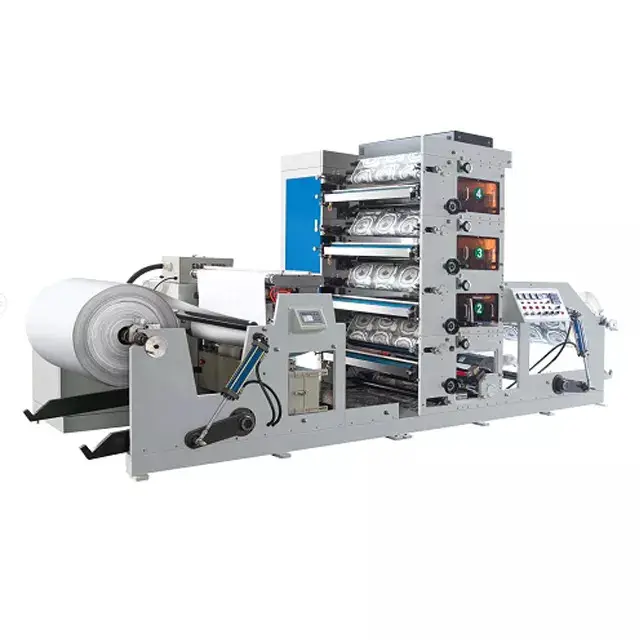 Label Paper Roll To Roll Flexo Printing Machine Automatic Paper Bag Making Machine With Printing