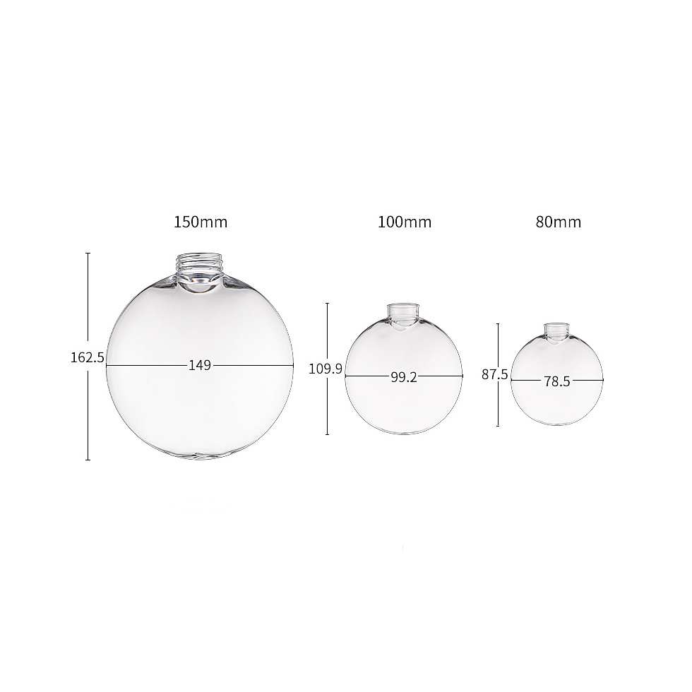 Indoor outdoor Plastic Christmas Ornaments Clear ornaments 100mm flat xmas ornaments plastic