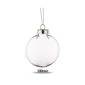 Indoor outdoor Plastic Christmas Ornaments Clear ornaments 100mm flat xmas ornaments plastic