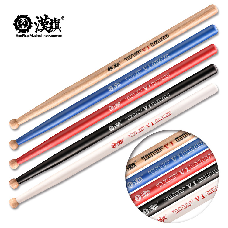 16.9inch Red Blue White Black Natural V1 Drum Accessories Marching snare drum sticks