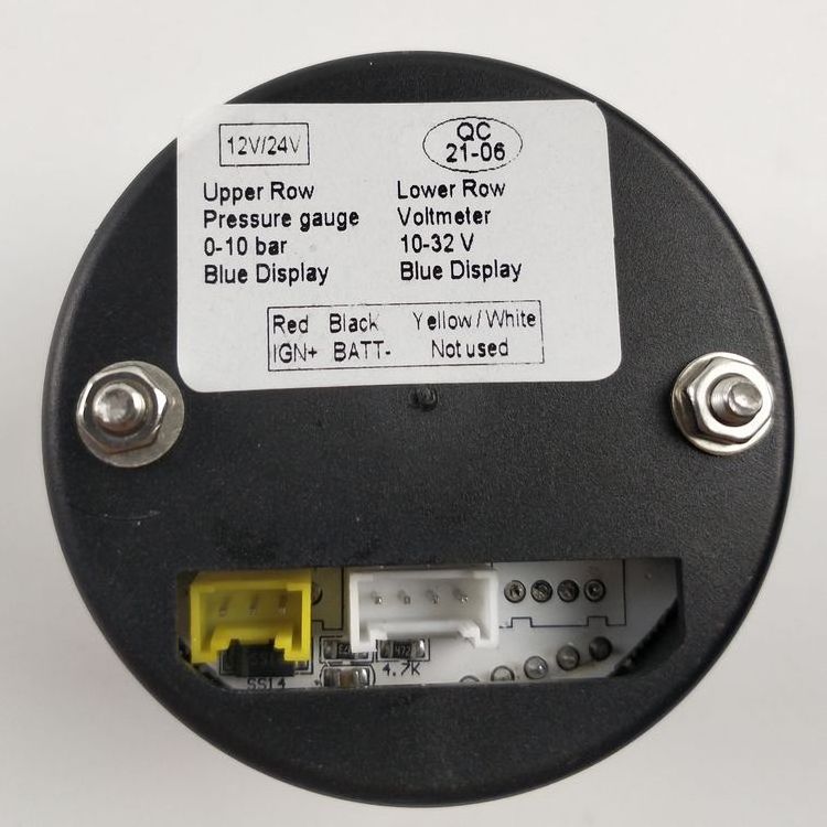 52mm 2 in 1 dual row pressure and voltmeter gauge