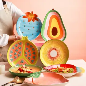 Creative Ceramic Plate Fruit Shape Peach Dish Snack Plate Decoration Dessert Plates For Home Tableware