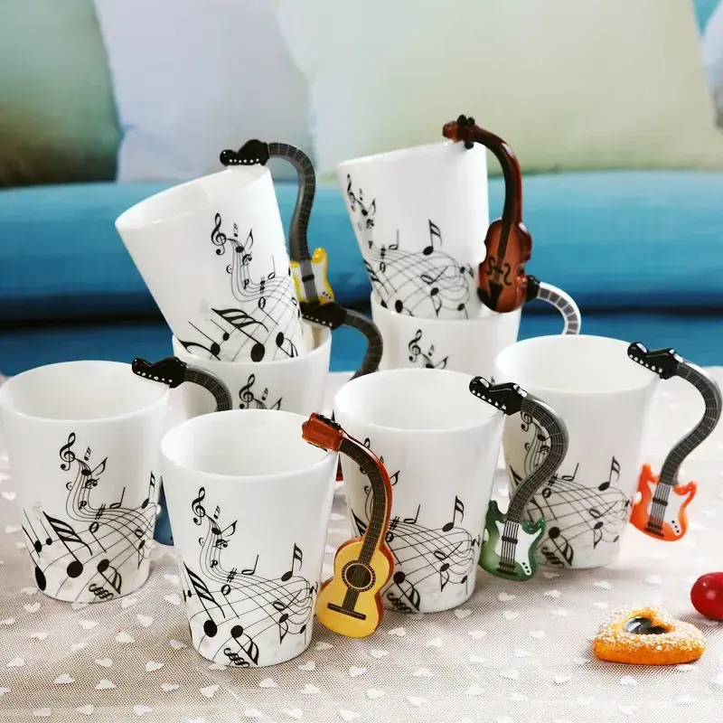 Magic Cartoon 3d Ceramic Music Cup Milk Cup Violin Music Coffee Cup Creative Mug