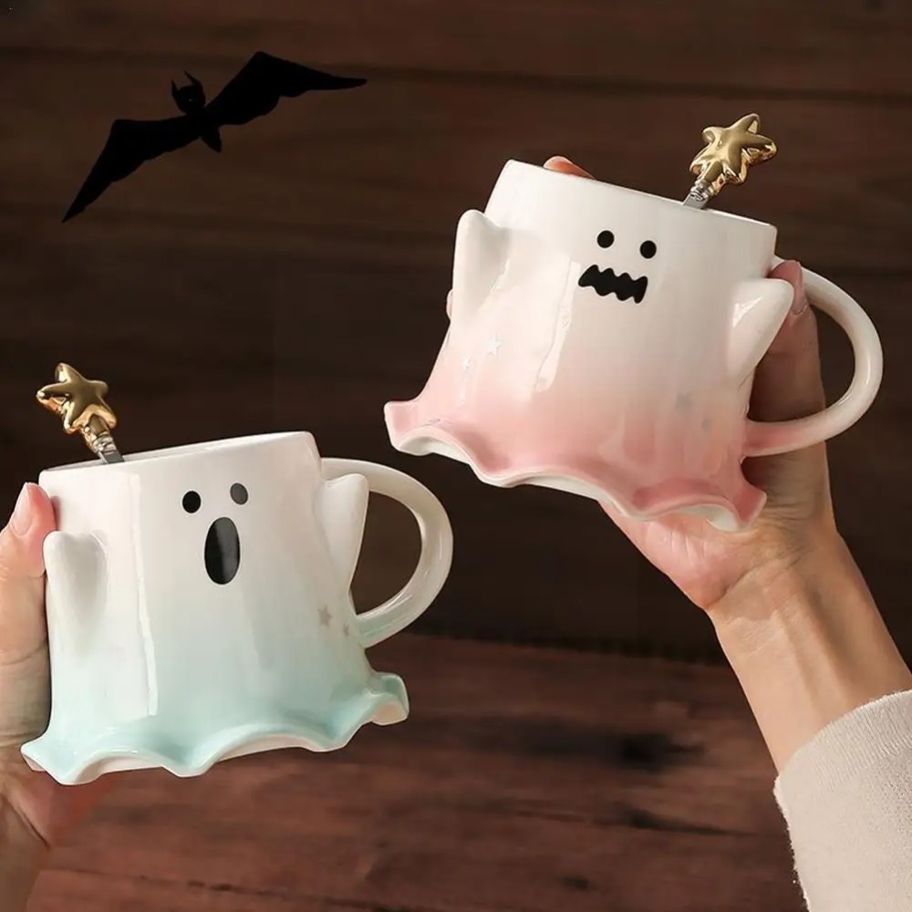 Halloween Cartoon Water Cup Elf Cute Ceramic Water Coffee Cup Milk Juice Cup Novelty Halloween Gifts Mugs