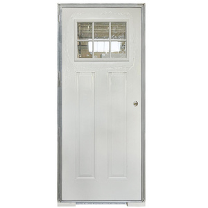 Sunburst Window Steel Primed Right Hand Outswing Prehung Door for Mobile house