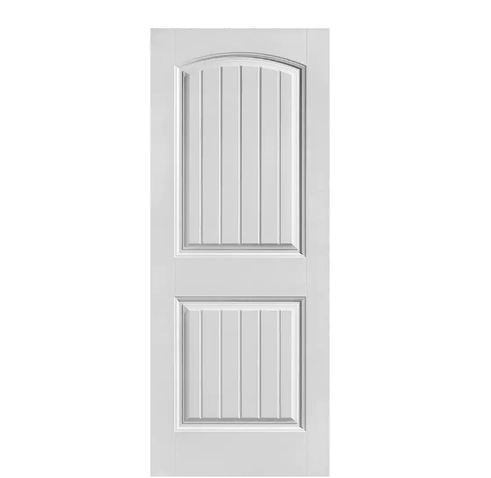 32 in. x 80 in. 2 Panel Cheyenne Smooth Camber Top Plank Solid Core Primed Composite exterior Door Slab