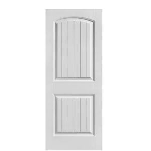 32 in. x 80 in. 2 Panel Cheyenne Smooth Camber Top Plank Solid Core Primed Composite exterior Door Slab