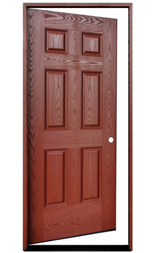 Fiberglass Six Panel  exterior fiberglass door modern entrance wood grain smooth door 6 panels modern designs entry Door