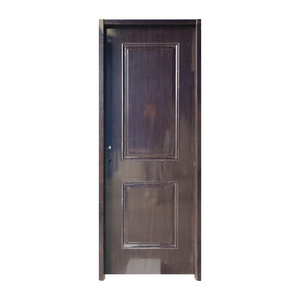 Hot sale modern design classical black color 2 panel steel door security front door  doors for houses