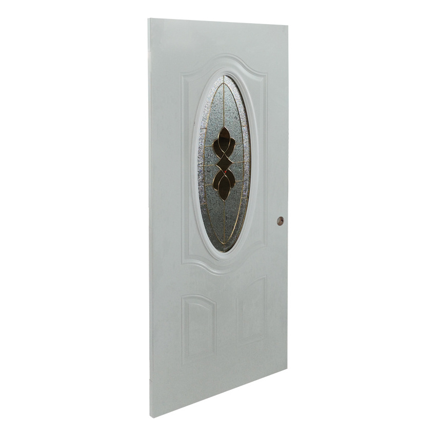 Hot sale modern design luxury steel door security front door with decorative glass exterior interior doors for houses