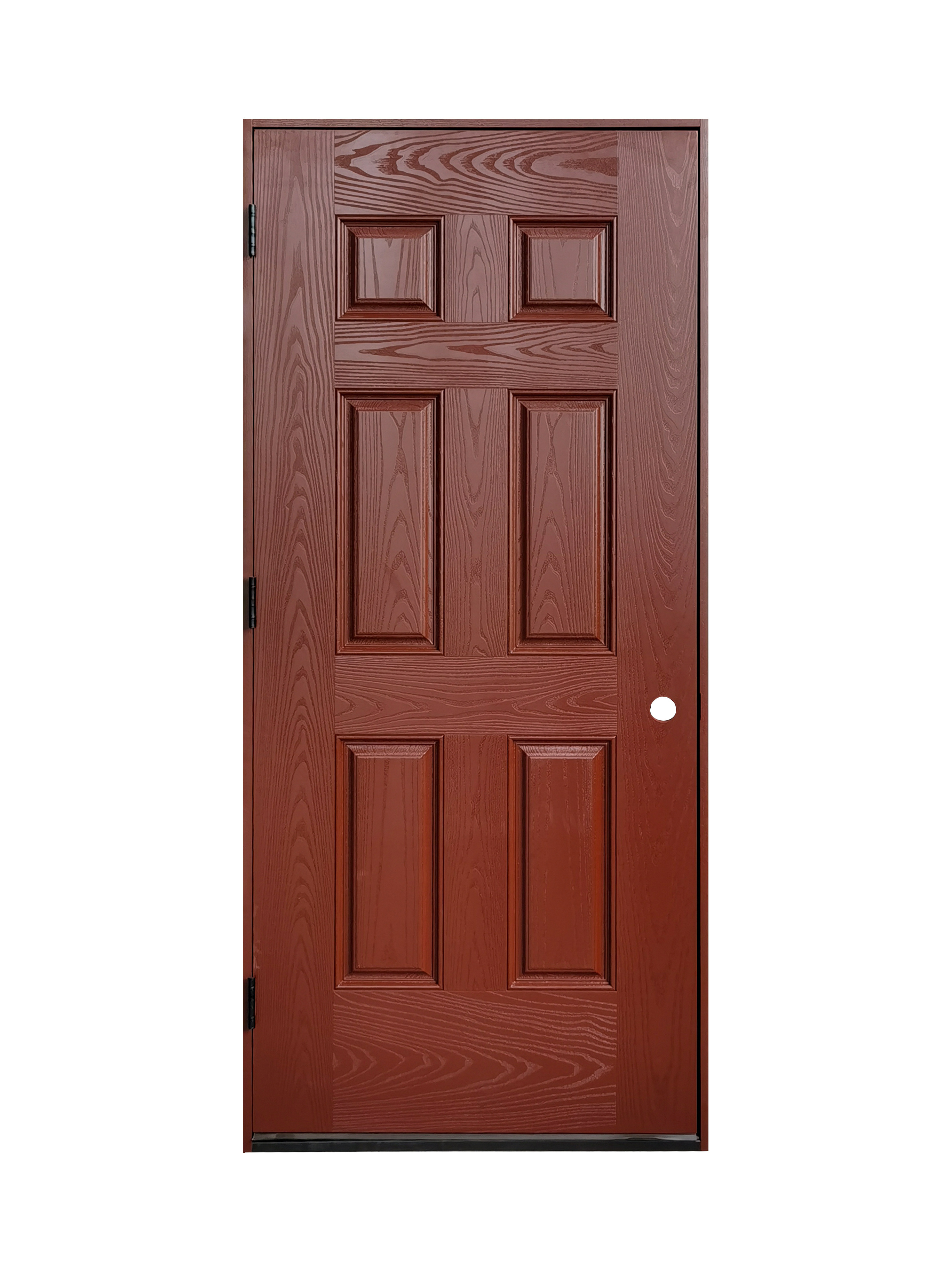 Fiberglass Six Panel  exterior fiberglass door modern entrance wood grain smooth door 6 panels modern designs entry Door