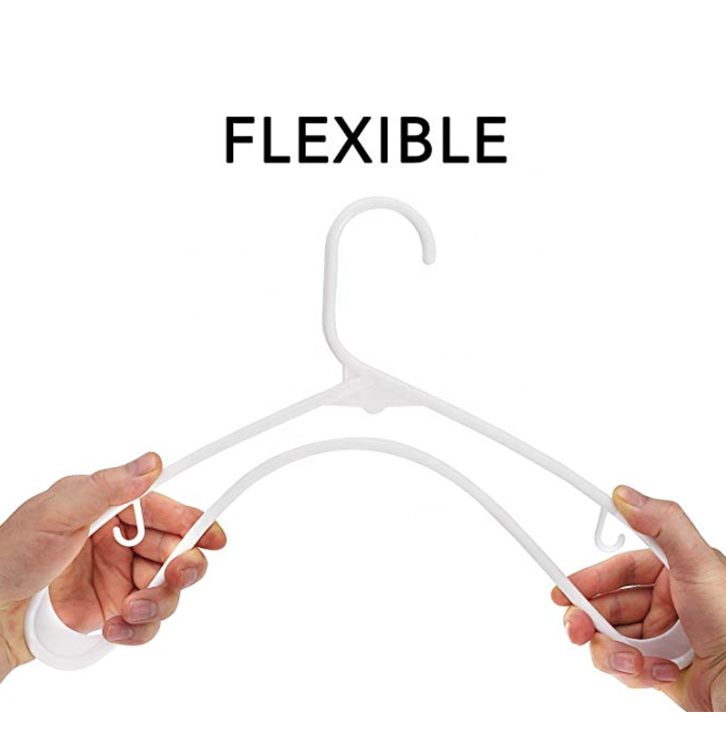 White Plastic Non-Slip Stainless Clothing Hangers for Shoes Pants Bikini Beach Bags Wall Hanging in Kitchen or Wardrobe