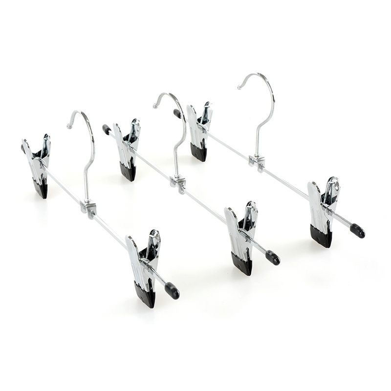 Metal clip coat hangers clothes closet pant trouser skirt non-slip racks indoor use