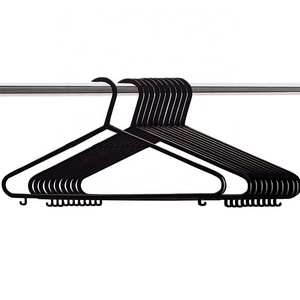 Low MOQ Lightweight Black Plastic Clothing Organizer Space Saving Durable Jacket Laundry Hangers plastic suit hanger