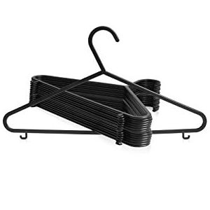 Low MOQ Lightweight Black Plastic Clothing Organizer Space Saving Durable Jacket Laundry Hangers plastic suit hanger