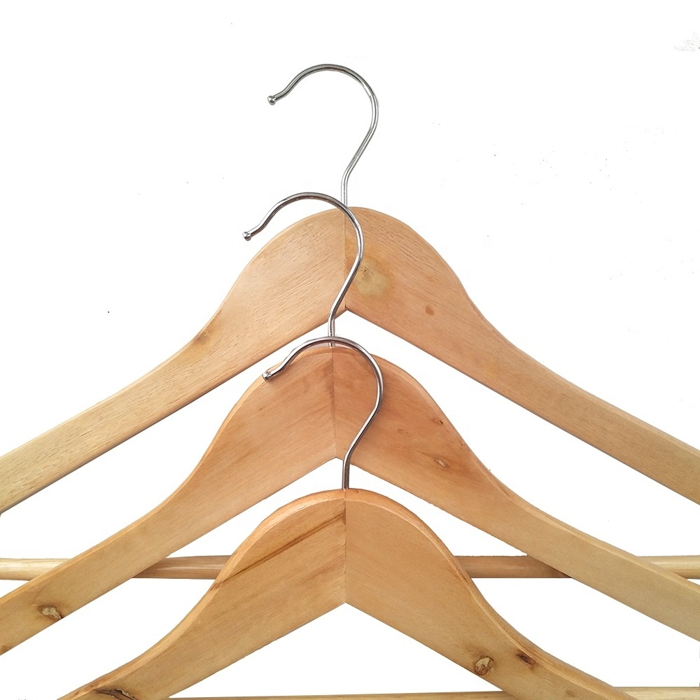 Wholesale High Quality Supermarket Wood Clothes Hangers For Garment Display