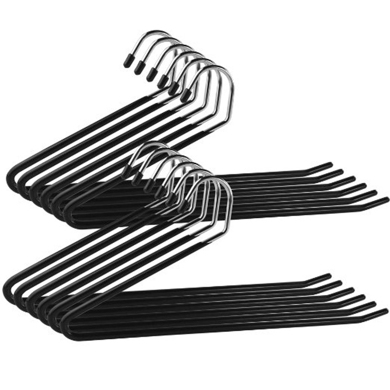 Factory supply PVC coating Open End metal pants hangers Z shape trousers hanger