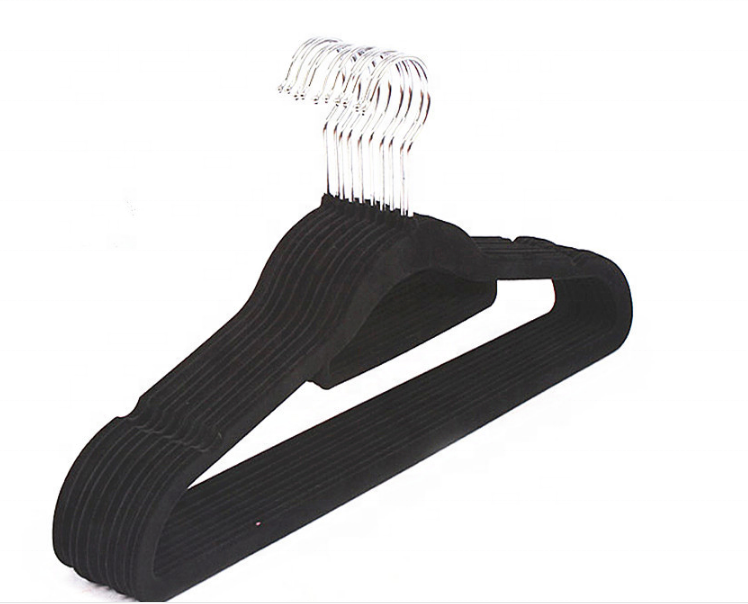 Hot sale wholesale velvet pants flocked hangers 8 pack velvet hanger