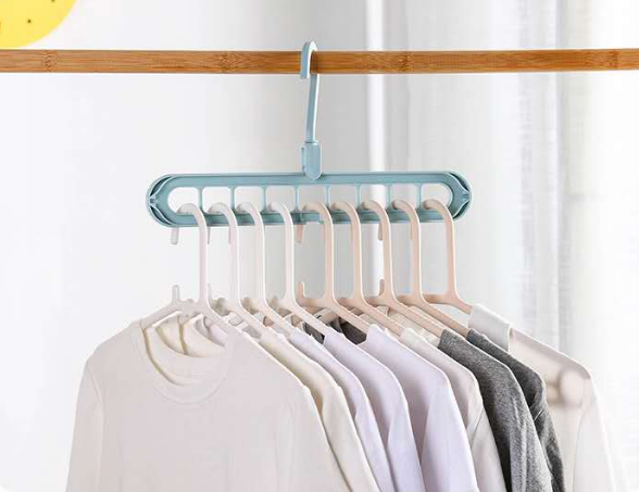 9 holes Plastic Closet Space Saving Folding Home Storage Racks Travel Magic Creative Clothes Hanger