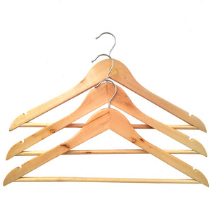 Wholesale High Quality Supermarket Wood Clothes Hangers For Garment Display