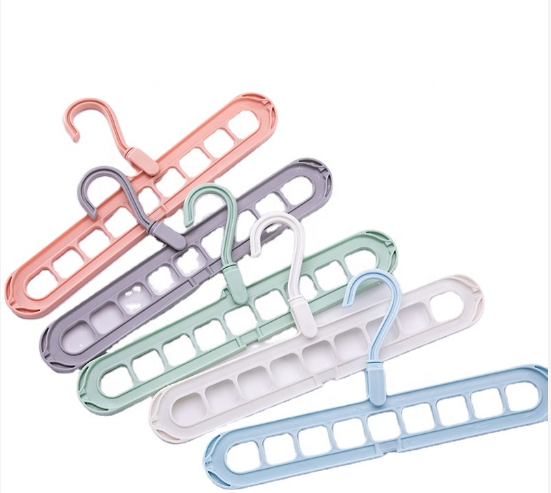 9 holes Plastic Closet Space Saving Folding Home Storage Racks Travel Magic Creative Clothes Hanger