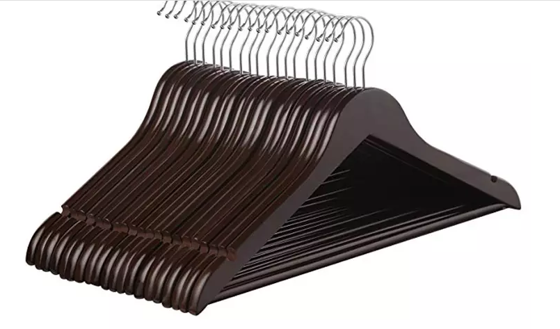 20 pack Black wooden clothes coat suit hangers for sale