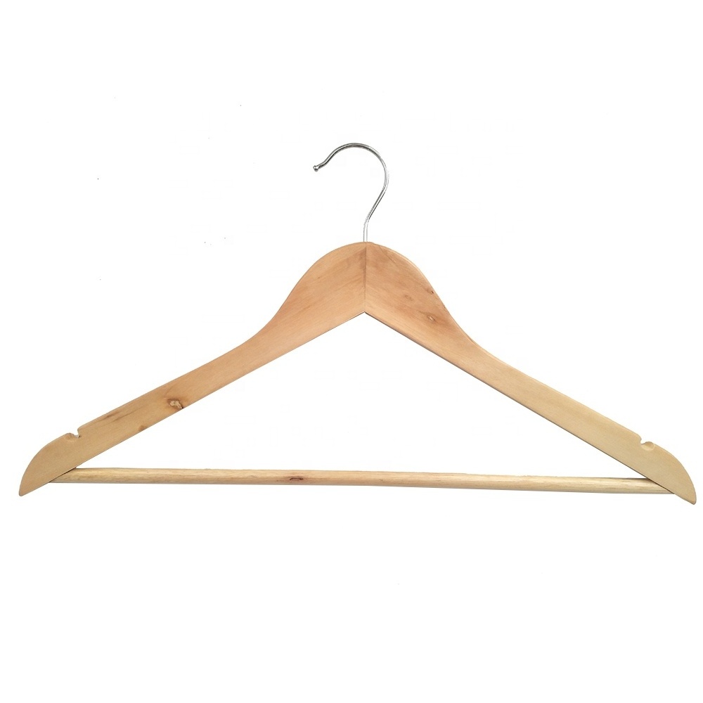 Wholesale High Quality Supermarket Wood Clothes Hangers For Garment Display