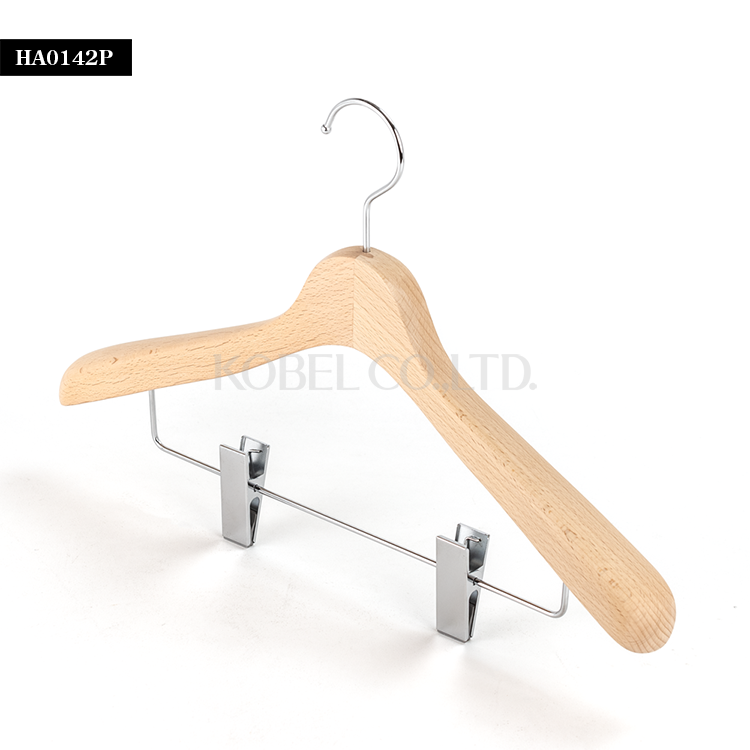 Japanese Luxury Wooden Hanger with Clip Bar for other furniture HA0142P_0256 Japanese Wooden Hanger Pants Bar Clothes Hanger