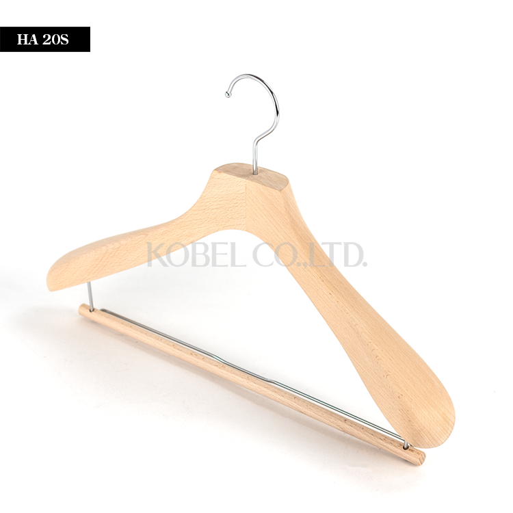 Japanese Luxury Wooden Hanger with Clip Bar for other furniture HA0142P_0256 Japanese Wooden Hanger Pants Bar Clothes Hanger