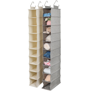 LINDON Closet Storage Organization Collapsible Fabric Organizer Hanging Shelves Folding Closet Organizer for Shoes Bags Hats