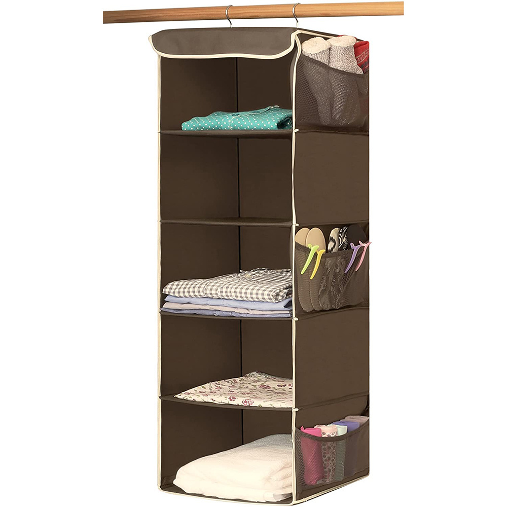 Over The Door Pocket Organizer Wall Mount 5 Shelves Hanging Storage Organizer