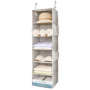 LINDON Foldable 6 Shelves Fabric Hanging Closet Wardrobe Clothes Storage Organizer