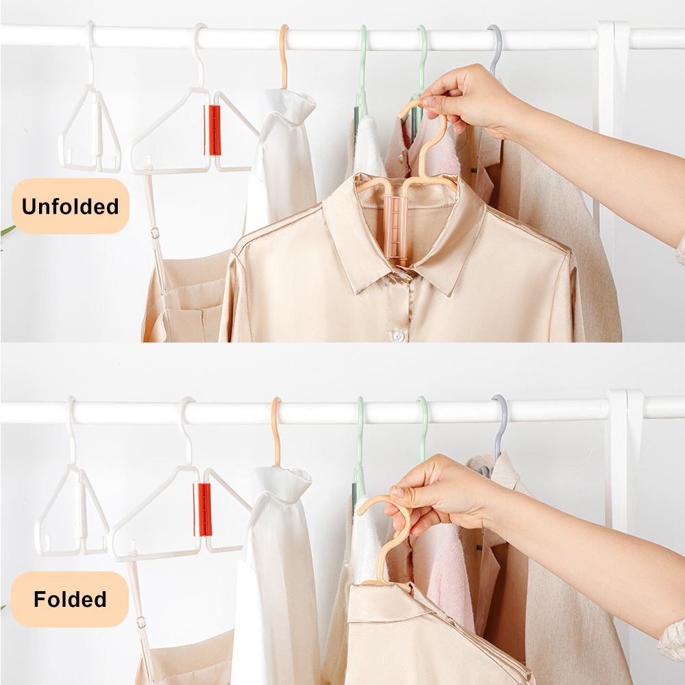 LINDON New Arrival Space Saving Portable Foldable Plastic Hangers for Wardrobe Organizer