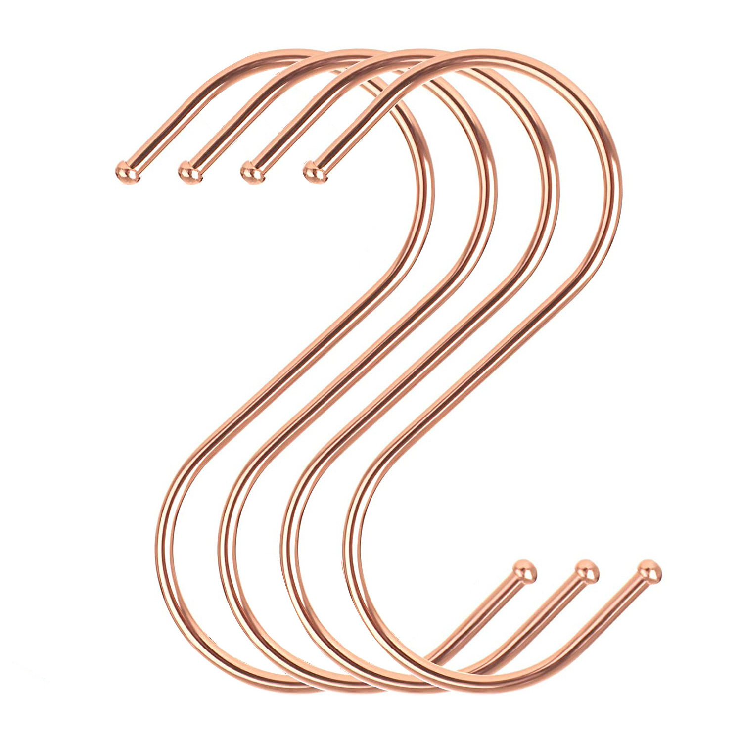 Heavy Duty Rose Gold Metal S Shaped Hook Multipurpose S Hooks for Hanging Clothes