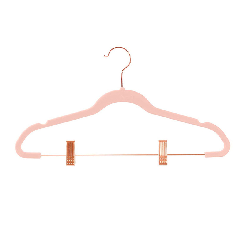 LINDON Wholesale Pink Velvet Hangers Premium Ultra Thin Heavy Duty Hangers Closet Rack Fabric Velvet Hangers for Clothes