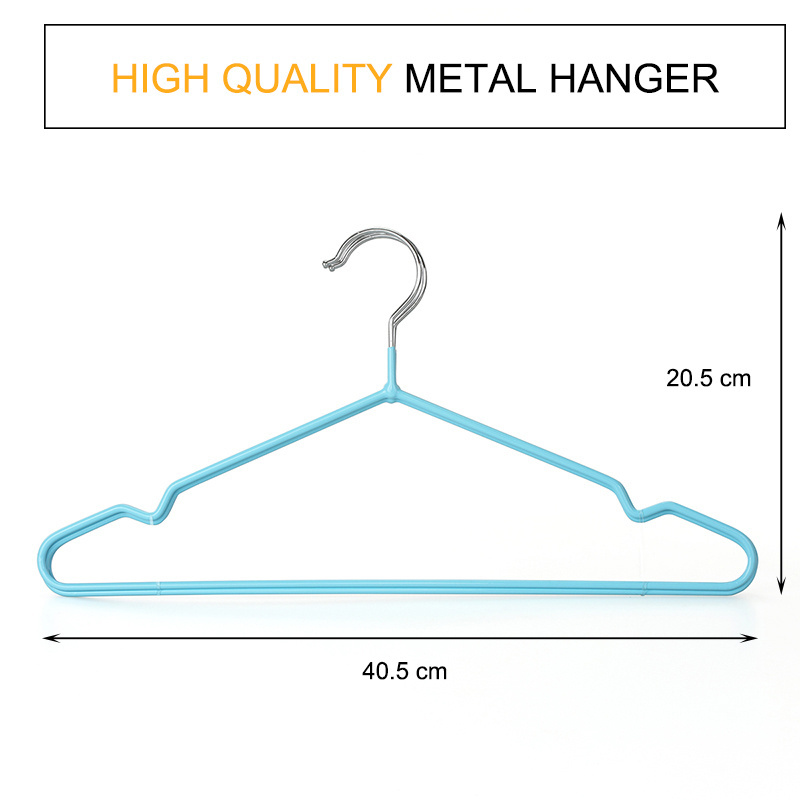 Wholesale Cheap Slim PVC Coating Clothes Hanger Rack Stand Non Slip Wire Metal Laundry Hanger