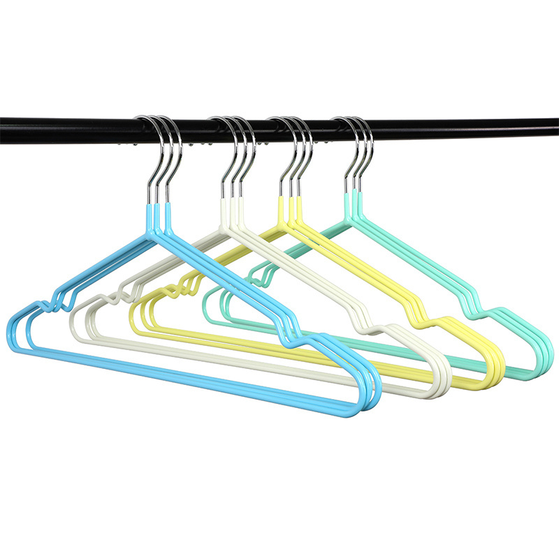 Wholesale Cheap Slim PVC Coating Clothes Hanger Rack Stand Non Slip Wire Metal Laundry Hanger