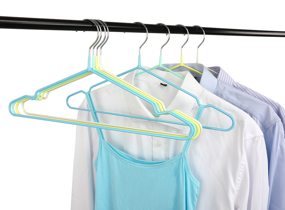 Wholesale Cheap Slim PVC Coating Clothes Hanger Rack Stand Non Slip Wire Metal Laundry Hanger