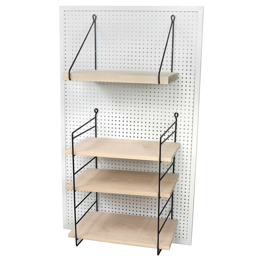 LINDON Bedroom Bathroom Kitchen Wood Metal Wall Shelf Floating Storage Shelves