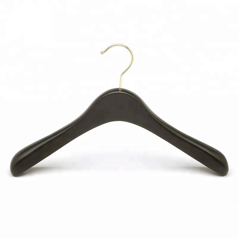 LINDON 38cm Wooden Women's Coat Hangers Black Store Applicable Modern Design Durable Functional Hooks Assessed Supplier