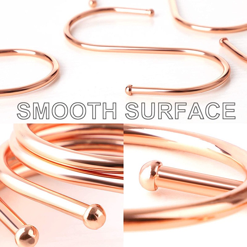 Heavy Duty Rose Gold Metal S Shaped Hook Multipurpose S Hooks for Hanging Clothes