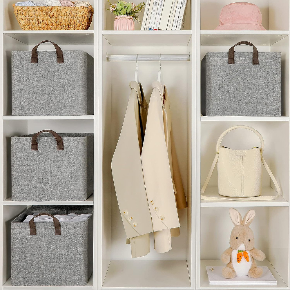 LINDON Home Storage Organization Foldable Stackable Storage Organizer Storage Boxes Bins for Closet