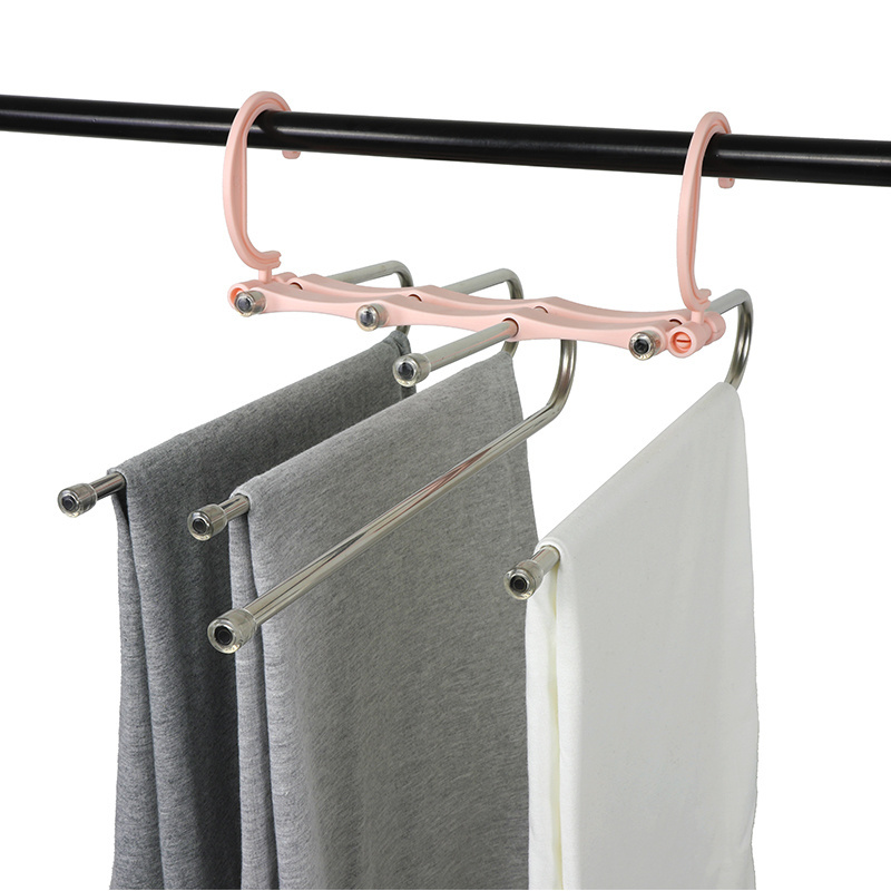 LINDON Multifunction Magic Hanger Multi Layers Space Saving Foldable Pants Hangers