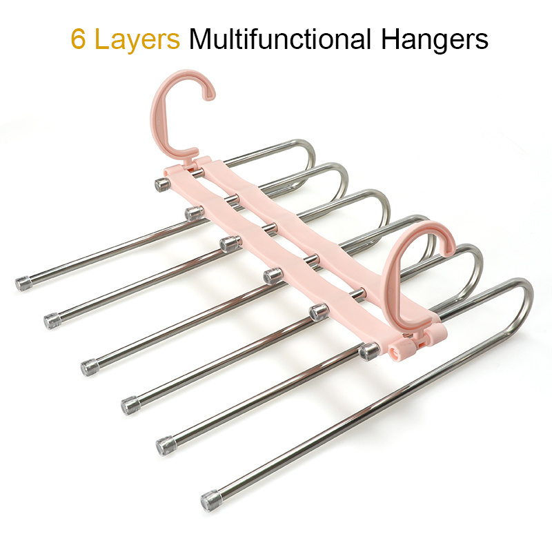 LINDON Multifunction Magic Hanger Multi Layers Space Saving Foldable Pants Hangers