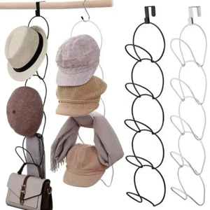 Closet wall towel bag display hanger metal folding 5 layer scarf tie hat rack organizer