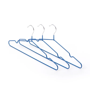 Custom non-slip pvc coated coating wire hanger with metal chrome  hooks