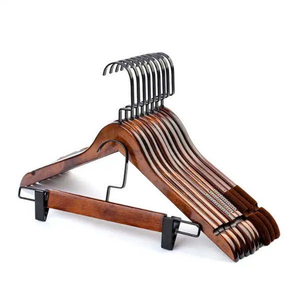 Factory cheap price lotus cedar wood multipurpose clothes hangers of carton