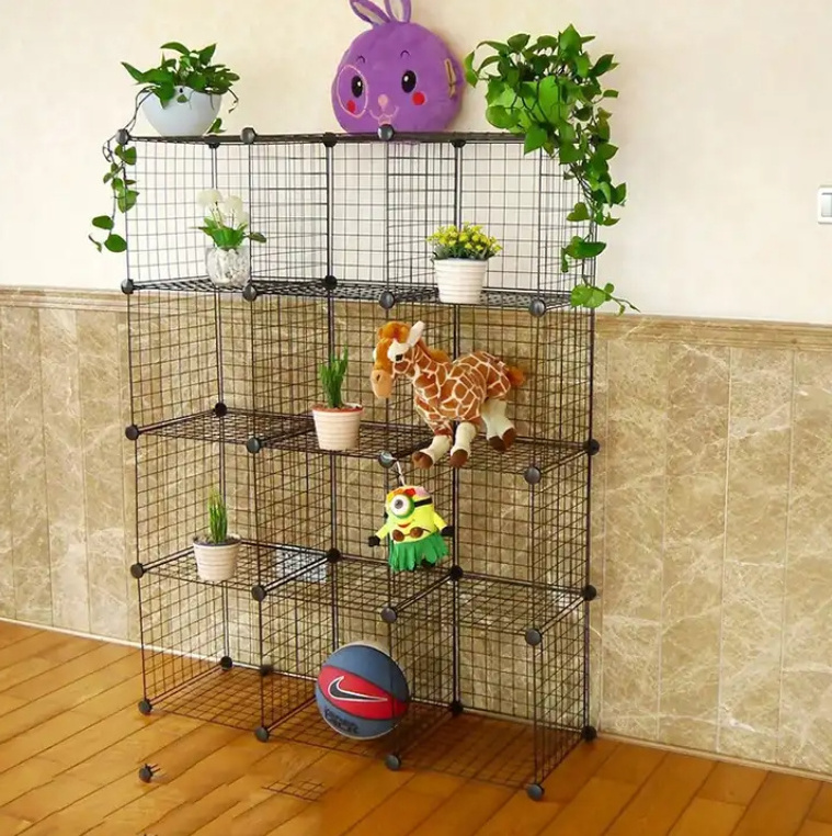 Versatile Grid Wire Modular Shelving Wire Cube Storage