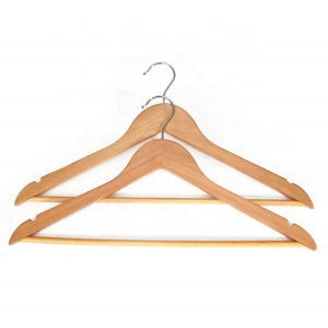 Wholesale Supermarket Supplier Non Slip Notched Closet organizer garment map Wooden coat Hangers