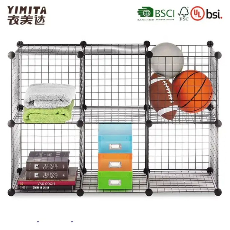 Versatile Grid Wire Modular Shelving Wire Cube Storage